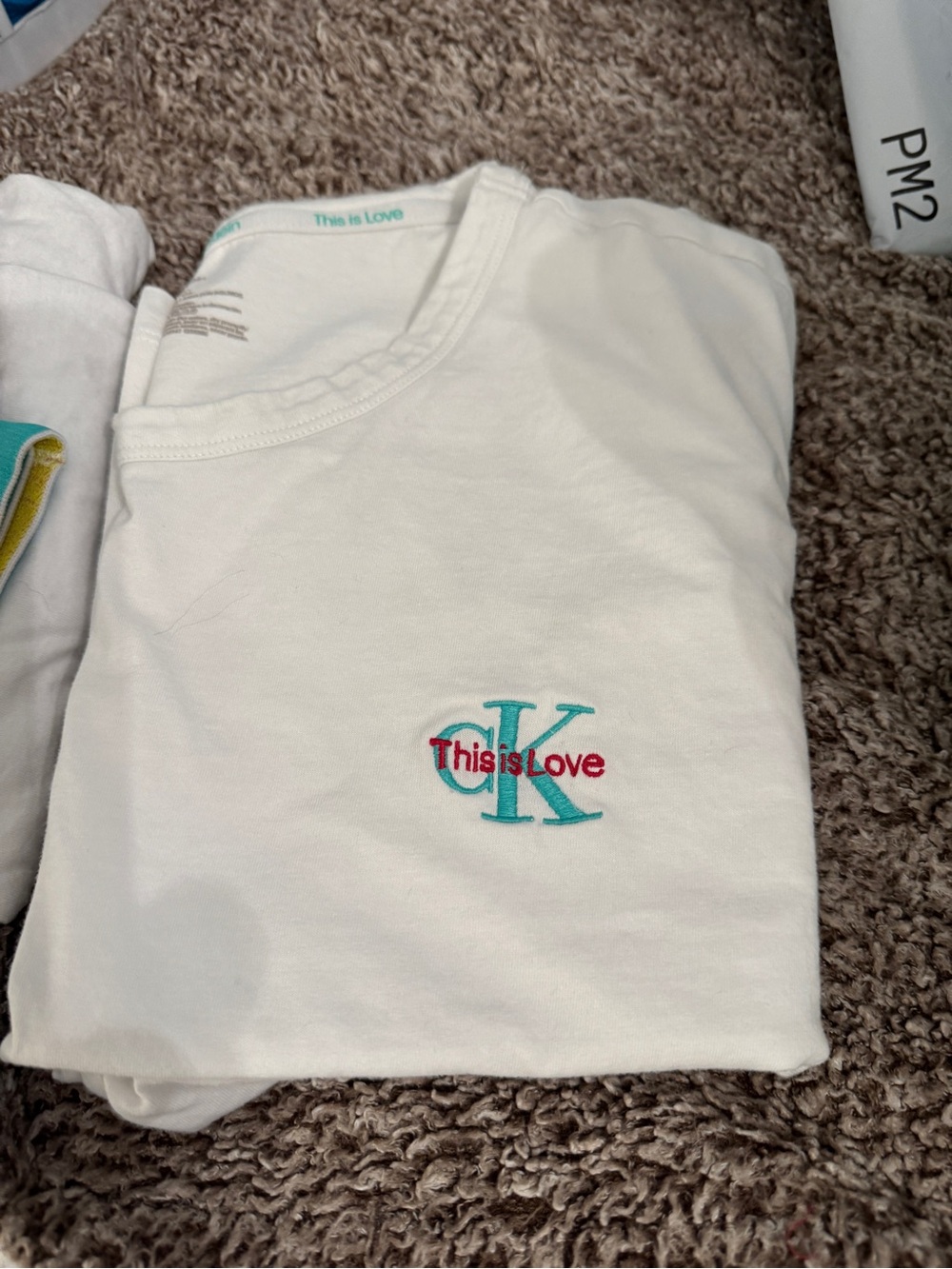 Calvin Klein White Sleepwear few spots on shirt